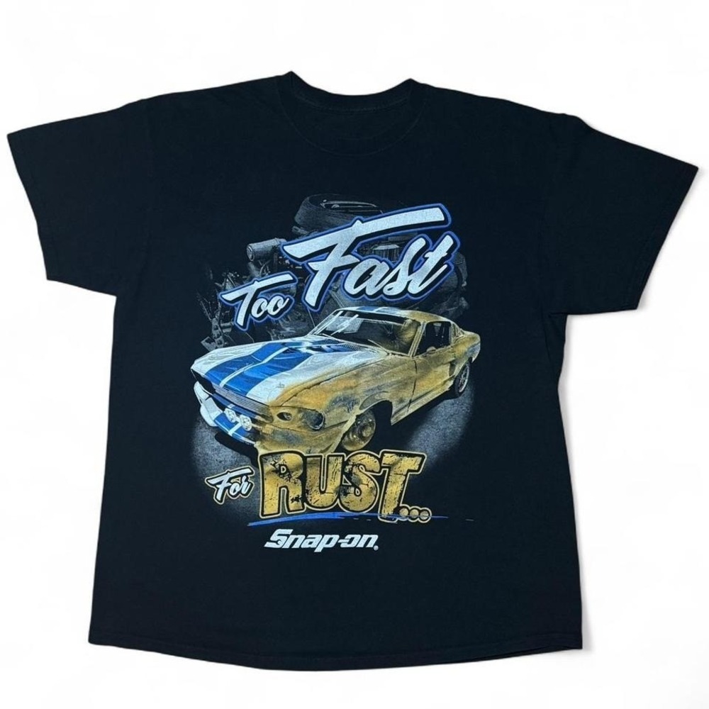 Vintage Snap On Too Fast For Rust Graphic Racing T-Shirt 22x29
